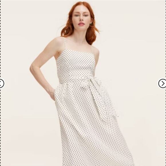 Kate Spade for Target Women's Mini Polka Dot Tie-Waist Midi Dress - Cream/Black - Picture 4 of 5